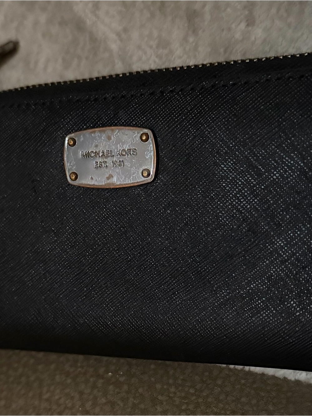 Michael Kors Woman’s Black Leather Zip Wallet